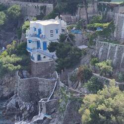 Our hotel on the cliffs face