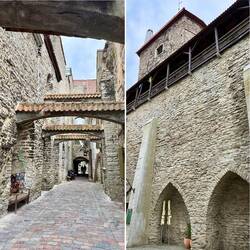 Authentischste mittelalterliche Gasse: Katariina käik (links); Hellemann-Turm (rechts)