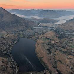 Queenstown from the plane on the way to Australia
