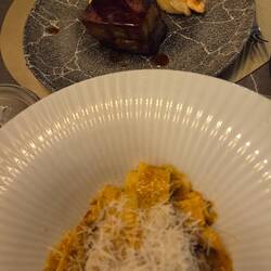 Main: Lamb parpadelle & Pork belly