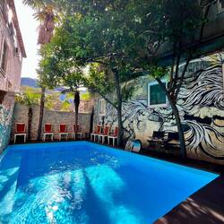 À l'auberge il y a même un Water Garden pour un peu de fraîcheur