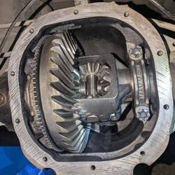 Die Achsen werden wieder eingeführt und gesichert. Differential zusammengesetzt.
