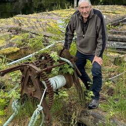 Mike found an old winch on the dock.