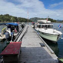 At the fuel dock in Lagoon Cove
