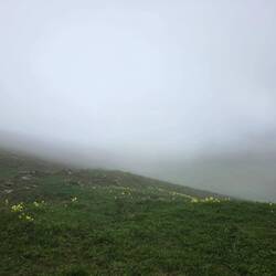 Hill in clouds