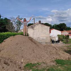 Emma Lou on top of one 'mole hill'. There are two this height