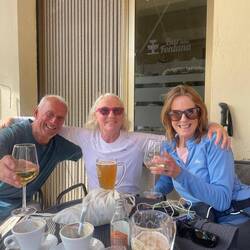Steve, me and Kaye. That's my second beer!