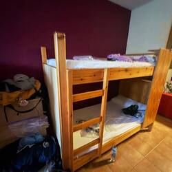 Tonight's sleeping quarters. I'm always on top.