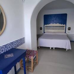 Our lovely hotel room overlooking the sea