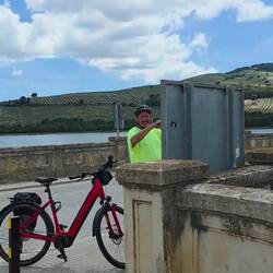On the Roman bridge at Bermejales Dam