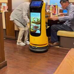 I couldn't resist: a robot delivers food at this family restaurant!