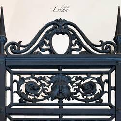 Detail from the wrought-iron gate ... Palazzo Boncompagni — Bologna, Italy.