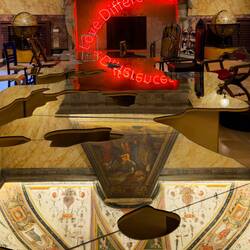 Reflection on the Pistoletto Love Difference Table ... Papal Audience Room @ Palazzo Boncompagni.
