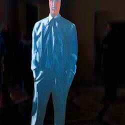 The Present ... Self-Portrait with Shirt ... w/reflections on varnished black background.
