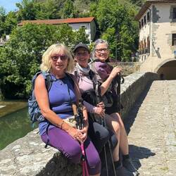 With Nikki, who we met on the terrace in St Jean the morning we left.