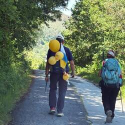 Celebrating his 60th birthday walking the Camino.