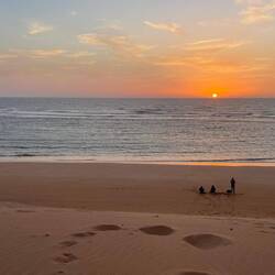 Sonnenuntergang überm Atlantik hinter unserer Düne