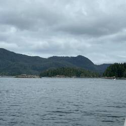 Many small islands and islets in Broughton Archipelago marine park