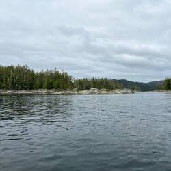 Many small islands and islets in Broughton Archipelago marine park