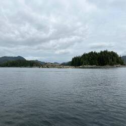 Many small islands and islets in Broughton Archipelago marine park