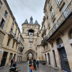 The clock in the old town of Bordeaux