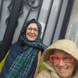 Waiting for the tram in the rain