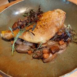 And roadt chicken and mushrooms for Roger and Emma Lou