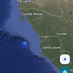 Where are we today? Off the coast of Sierra Leone. Tour was a few days ago.