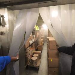 The ice cream freezer. Its about three of those rows wide.