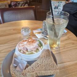 Harking back to the 80's with a prawn cocktail starter at Roaches Lock pub