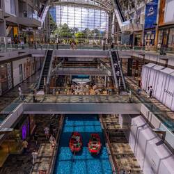 The mall had a pool with boats! :D