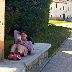 I can always count on Missy waiting for me in town, usually in the shade.