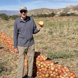 Michael helping harvest