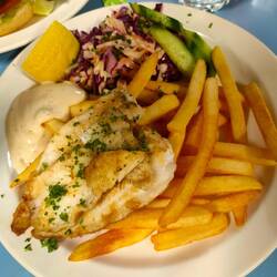 Sole, salad & chips