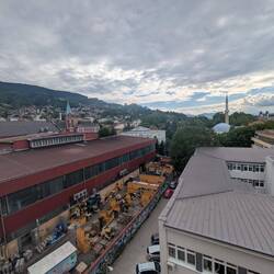 View of Mosque, brewery and church from our windows