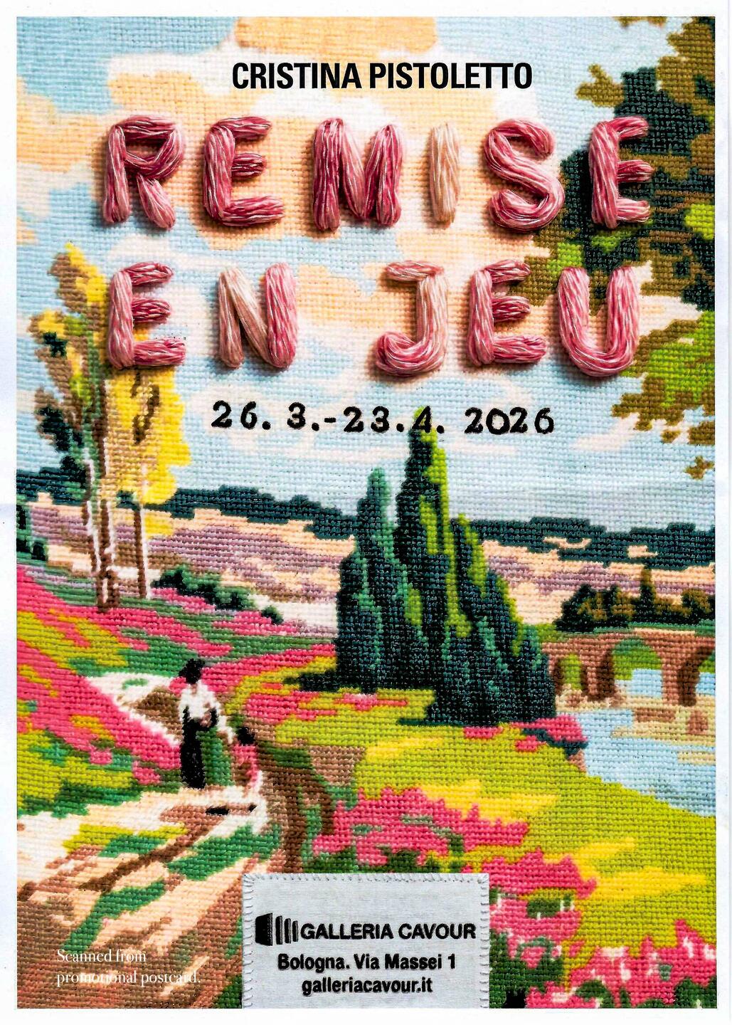Cristina Pistoletto's exhibition ... "Remise en Jeu" — Galleria Cavour 1959, Bologna.