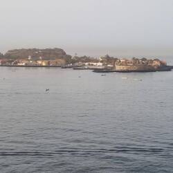 The island outside the harbour entrance.