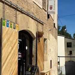 Our hostel - the first when you come into town, so we'll have a longer walk tomorrow.