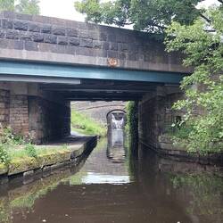 View under Bridges 87 and 86 in to leaky Lock 16 West