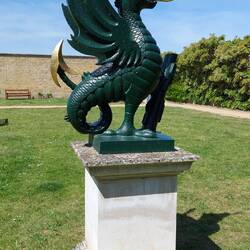 Wyven Statue; a wyvern was the emblem of the de Grey family