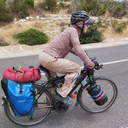 Zurück zum Radeln: Hier Hanna auf dem Weg nach Essaouira