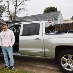 Kelly arrives with a clean truck and leaves with one caked with Missouri Breaks mud.