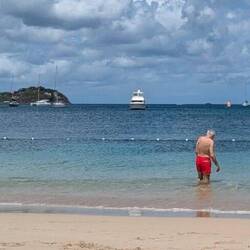 Tim venturing into the sea