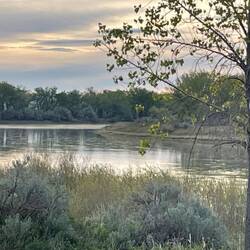 Evening at Coal Banks Campground. This campground is accessible by road too.