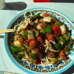 "Ölige Nudeln" / "Oily noodles"