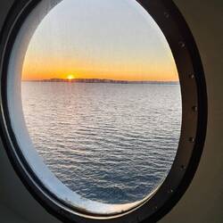 Sonnenaufgang aus der Kabine