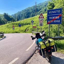 Über den Passo Forcella und schon bin ich im Veneto