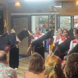 Traditional performance at the homestay next door to ours