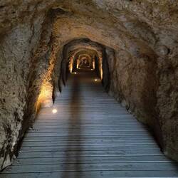 Tunnel entrance to the trail access (wish I were as tall and skinny as my shadow 😉).