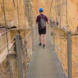 Thought I'd shoot a video crossing the Suspension bridge but I succumbed to wind after only 0:06!😳